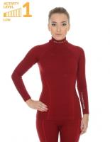 Brubeck Футболка женская дл.рукав Wool Merino 78% Бордо в Воронеже