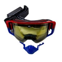 AiM Очки снегоходные с магнитной линзой и подогревом (PRO) 31-107 Accu Heated Red-Blue Glossy в Воронеже