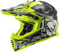 LS2 Шлем MX437 Fast Mini Crusher Черно-желтый в Воронеже