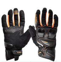 Sweep Перчатки кожаные+текстиль Hammer Black/Orange в Воронеже