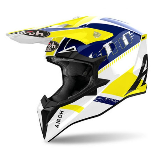 Airoh Мотошлем Wraaap Feel Yellow/Blue Gloss в Воронеже